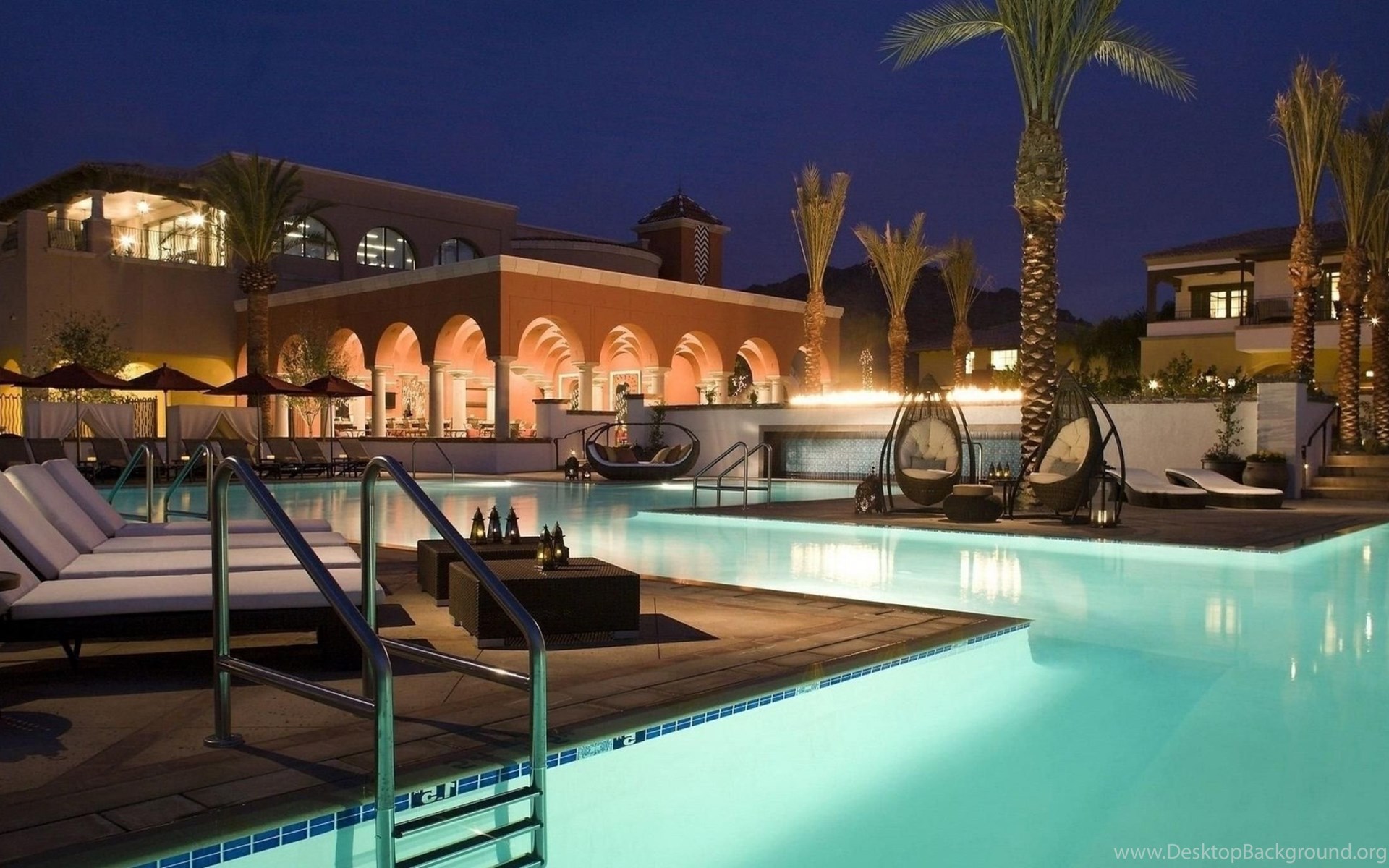 Luxury House, Pool HD Wallpaper Design Desktop Background