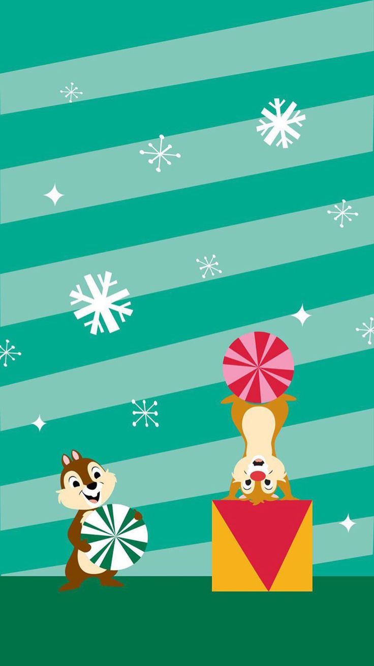 Chip & Dale at Christmas. Christmas wallpaper iphone cute, Wallpaper iphone christmas, Christmas phone wallpaper