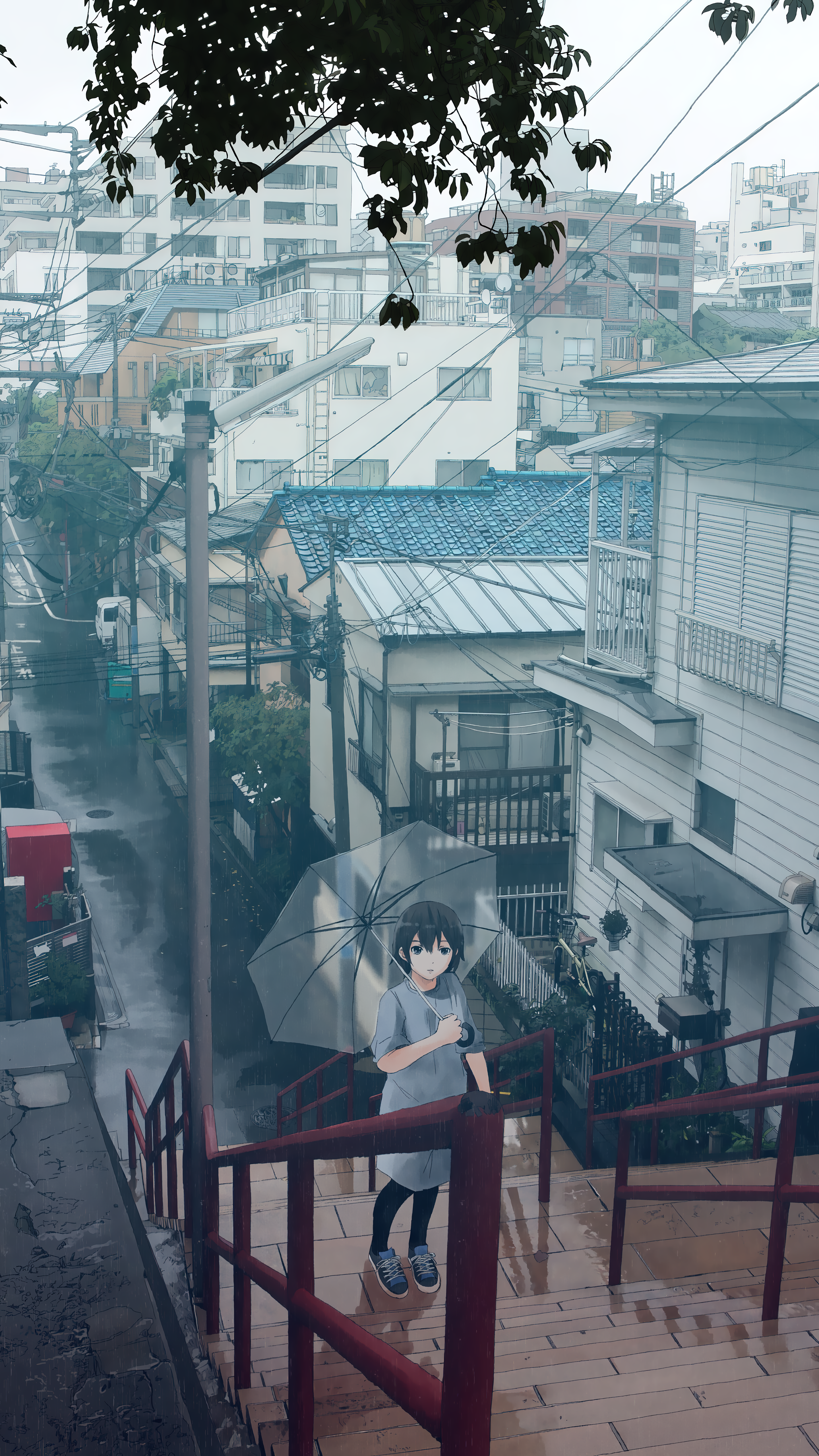 Lingering Rain” Yotsuya Suga Shrine [Original / Scenery] (2880×5120)