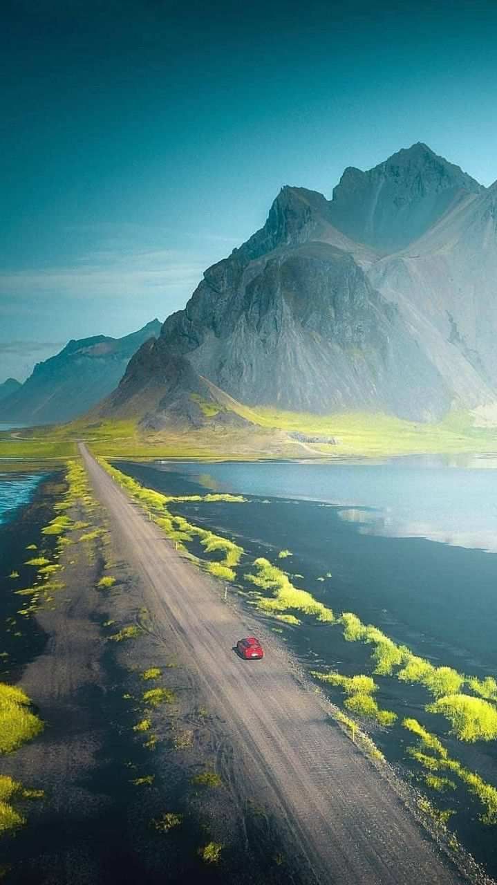 Nature Beautiful Mountains Green Valley Road iPhone Wallpaper. Landscape wallpaper, Landscape photography, Beautiful landscapes
