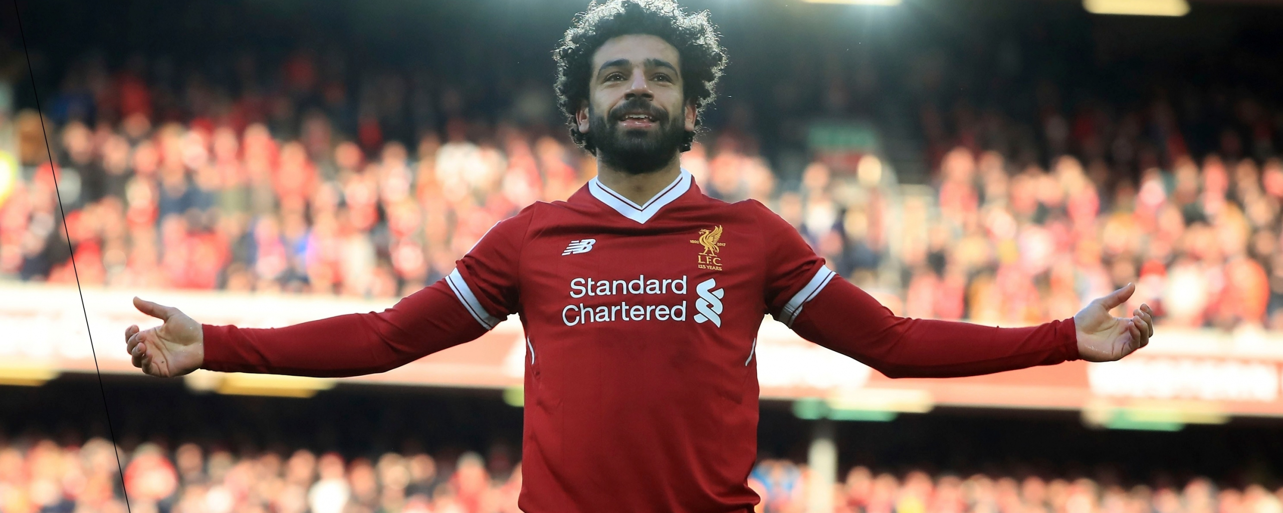 Download 2560x1024 wallpaper mohamed salah, sports, footballer, dual wide, wide 21:9, widescreen, 2560x1024 HD image, background, 9508