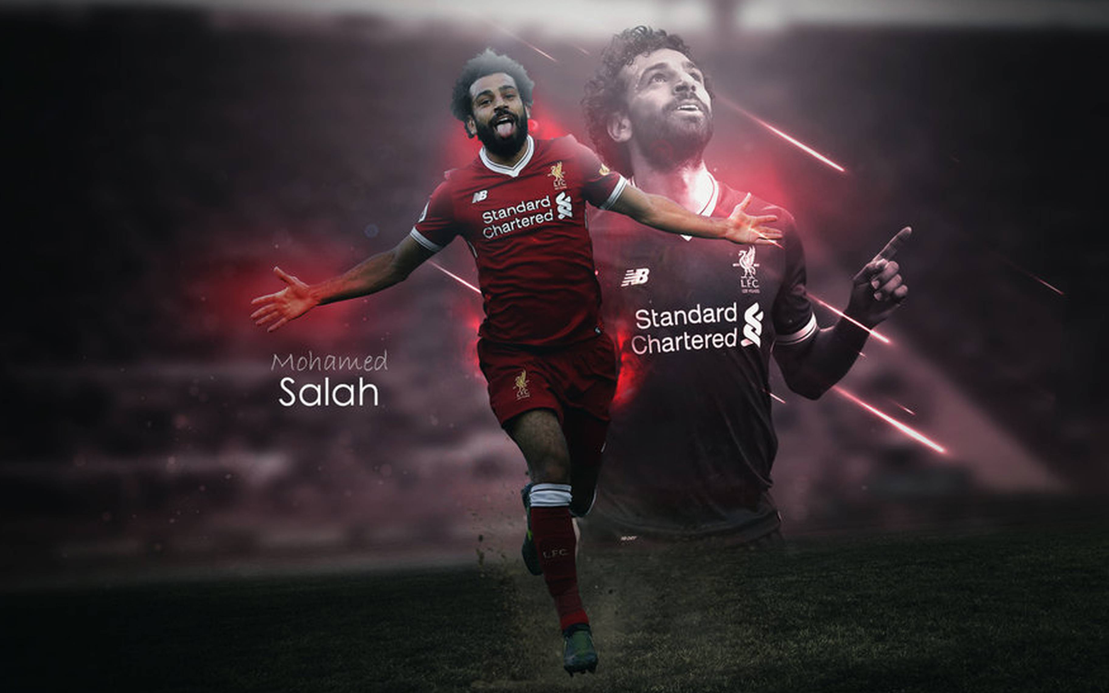 Download wallpaper Mohamed Salah, fan art, creative, Liverpool FC, goal, Salah, Premier League, LFC, Egyptian footballers, Mo Salah, soccer for desktop with resolution 3840x2400. High Quality HD picture wallpaper
