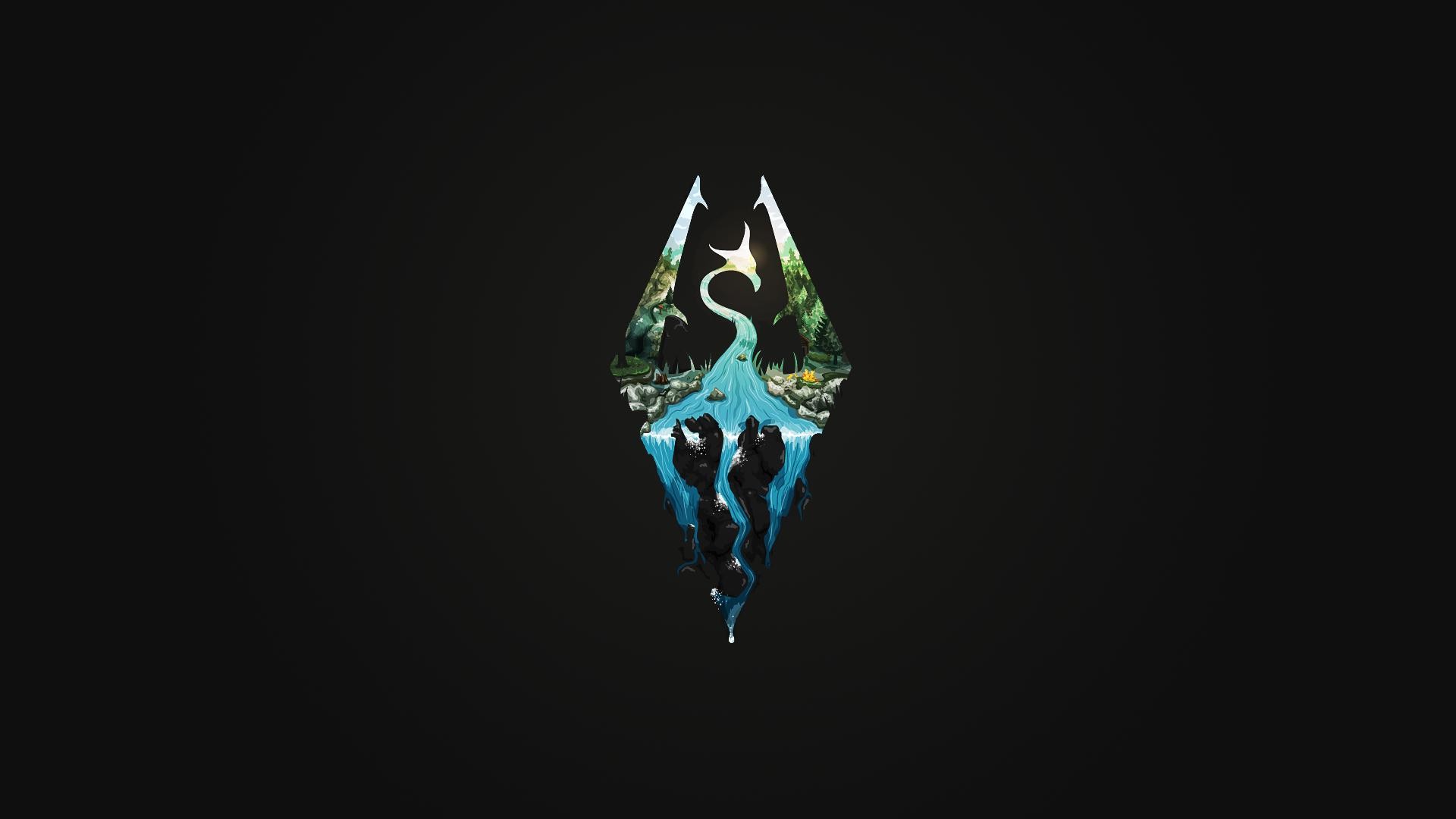 logo, The Elder Scrolls V: Skyrim, Video Games, Minimalism Wallpaper HD / Desktop and Mobile Background