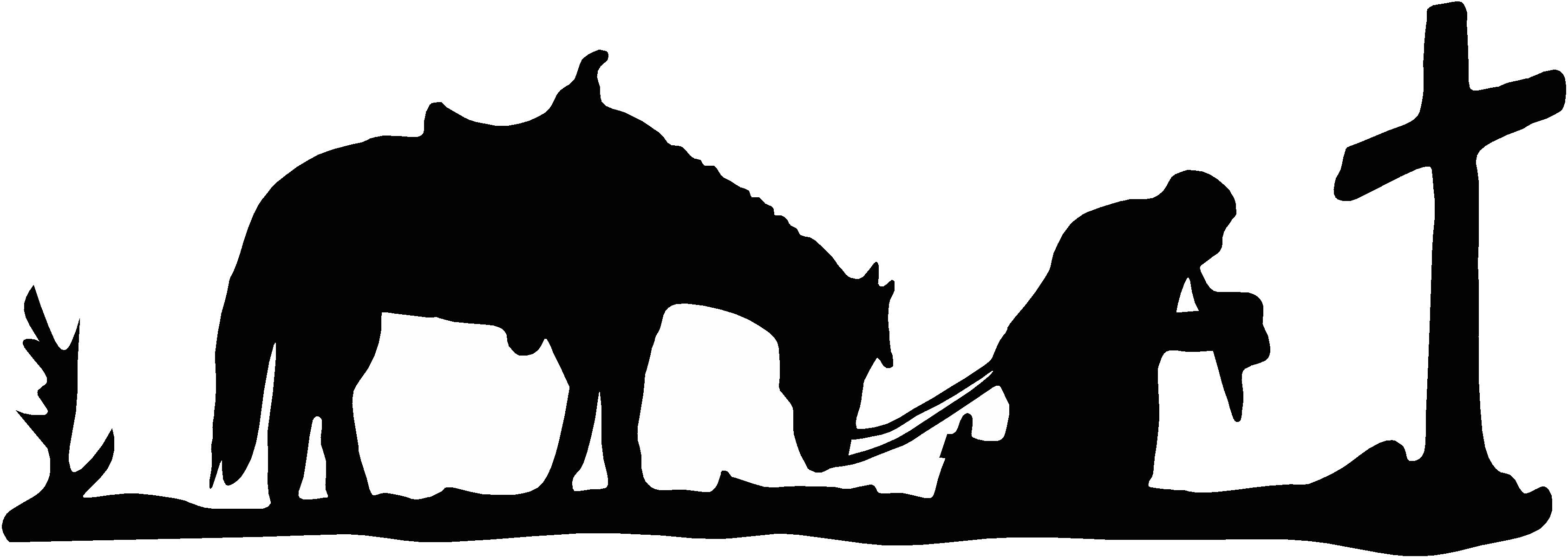 Country Western Background Kneeling At Cross Clipart