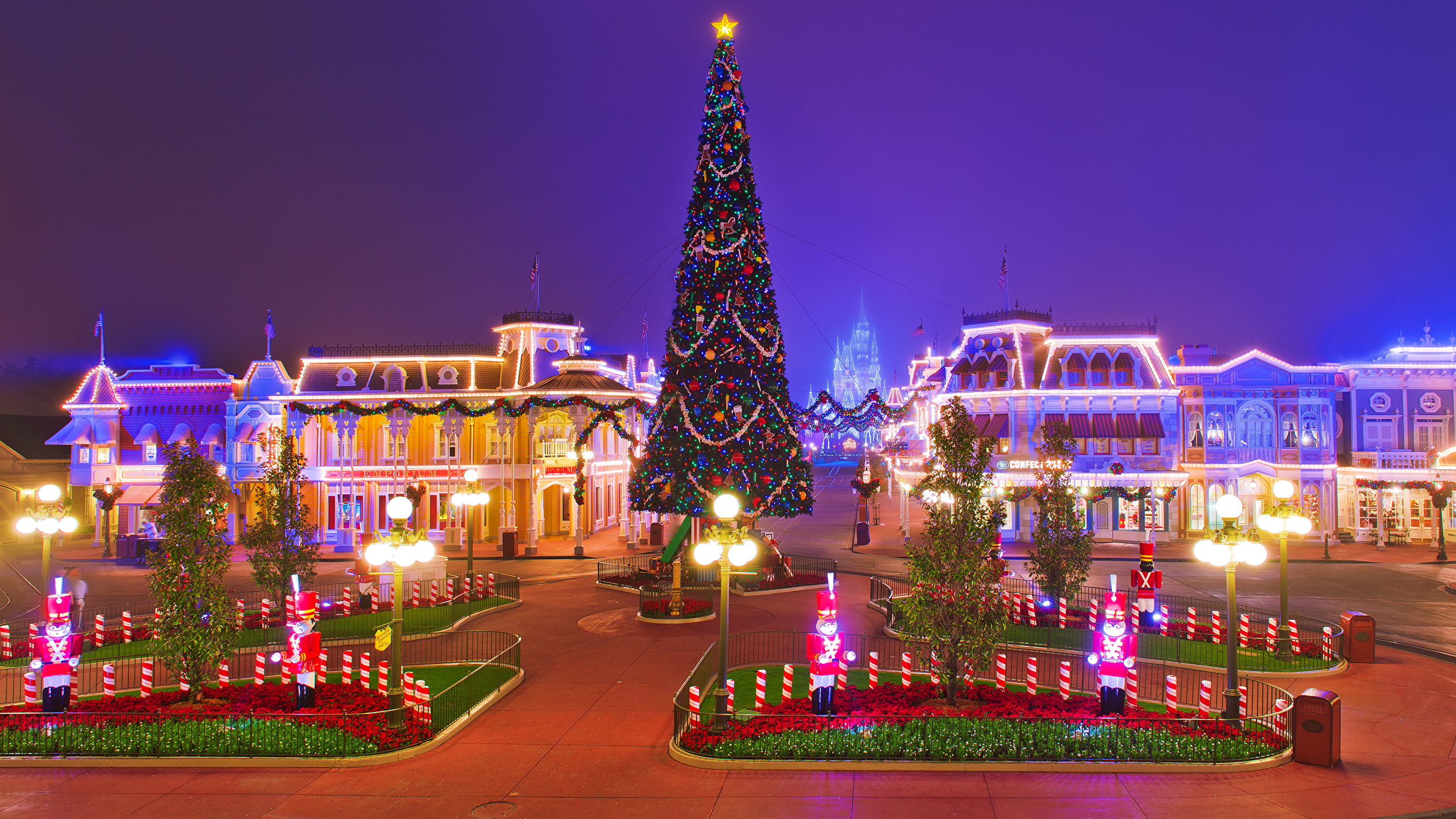 Image Anaheim California Disneyland USA Christmas HDRI New 2560x1440