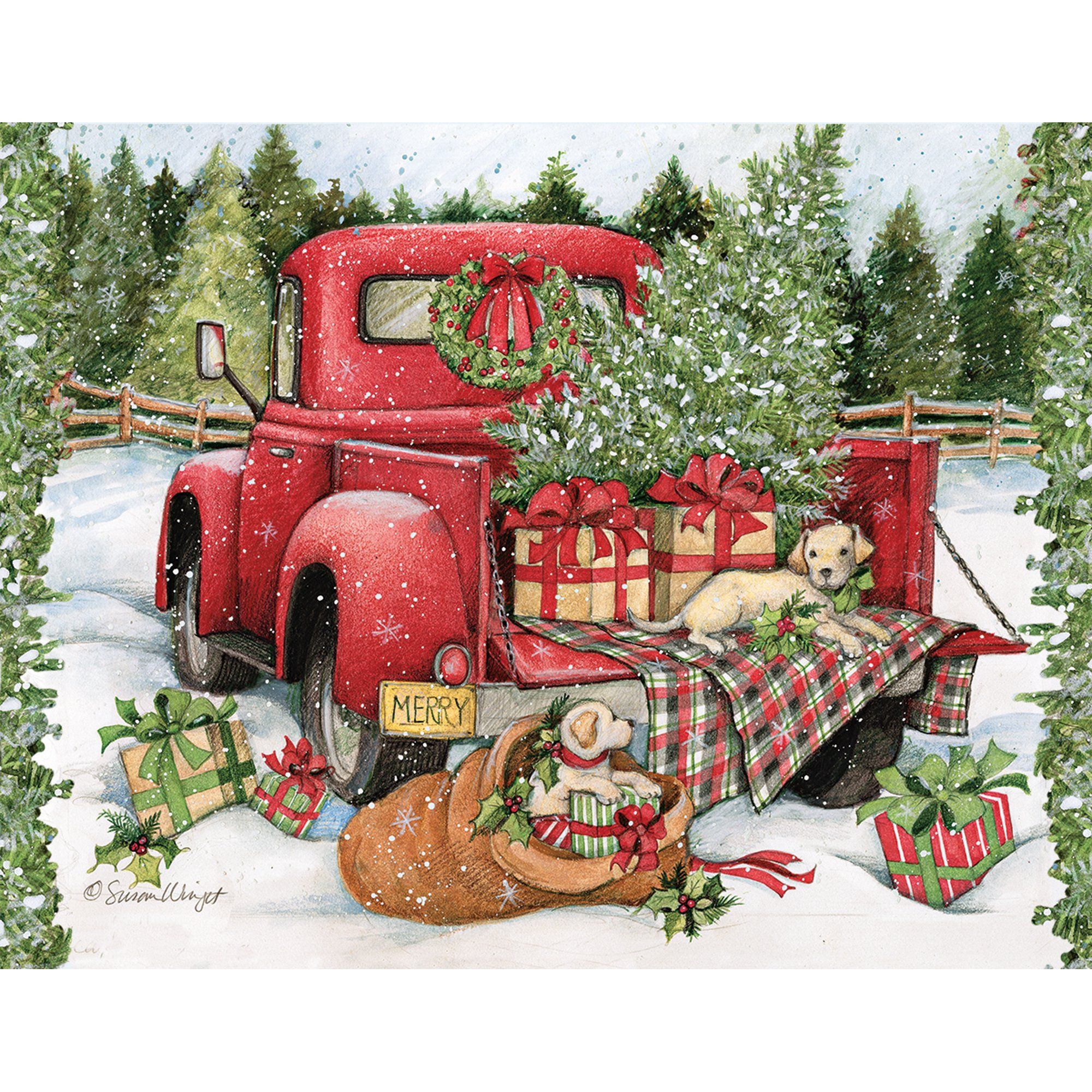 Red Truck Christmas Decoration Wallpapers - Wallpaper Cave