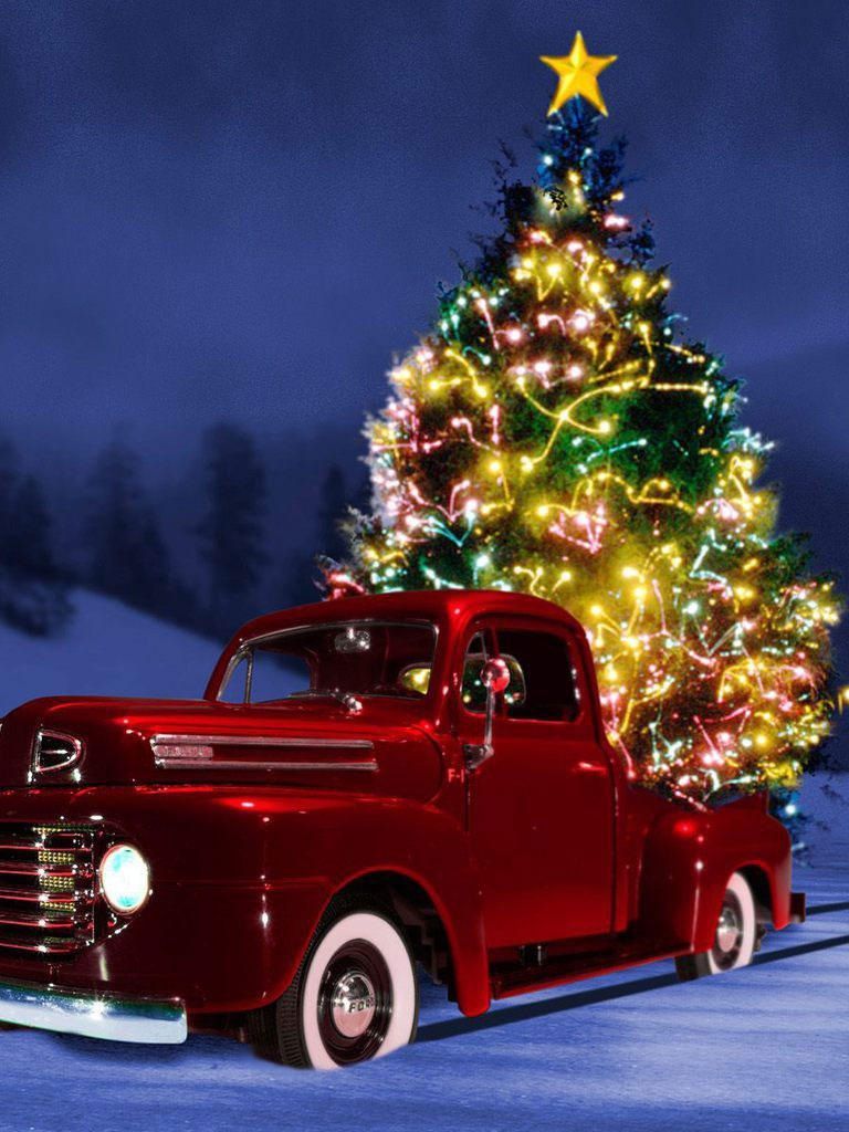 Red Truck Christmas Decoration Wallpapers Wallpaper Cave