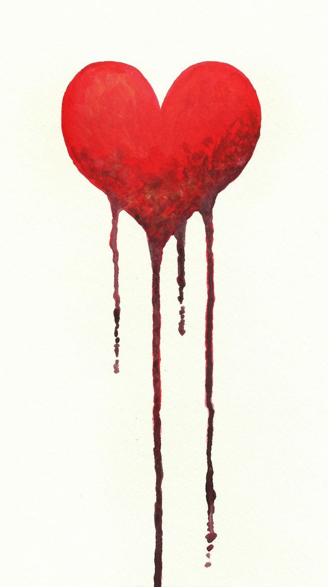 bloody broken heart drawings