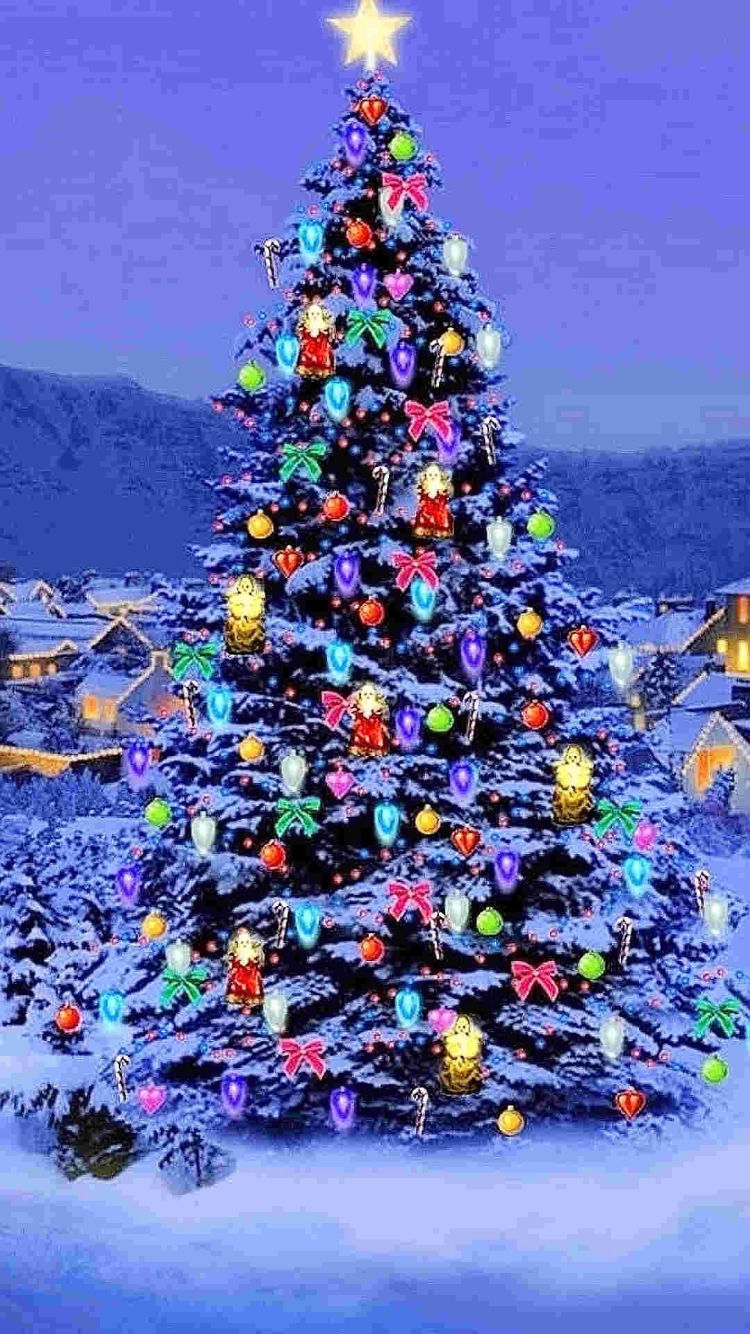Bling Bling Christmas Tree With Star iPhone 6 Plus Tree Background iPhone