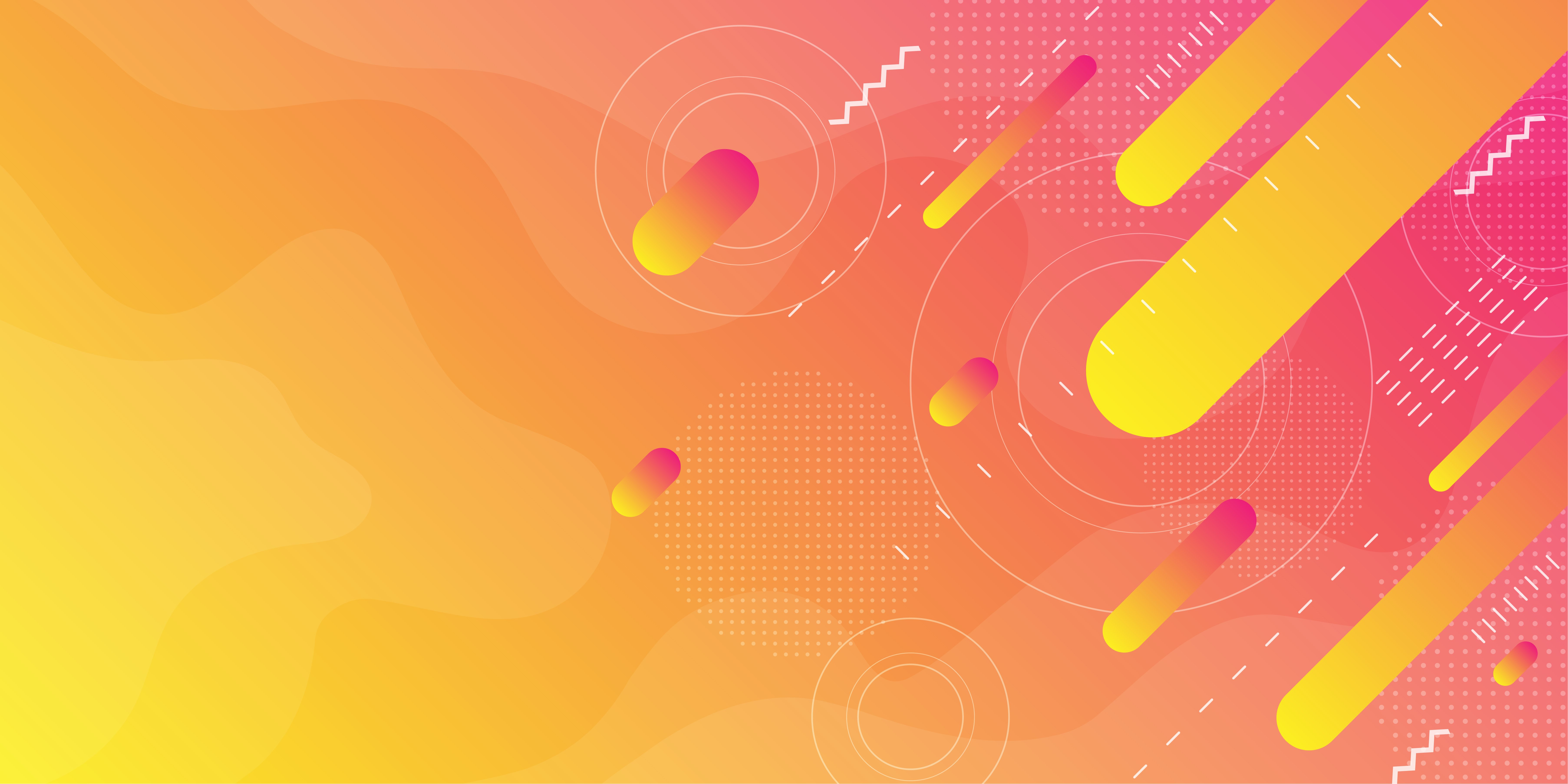 Yellow orange and pink fluid background with diagonal shapes