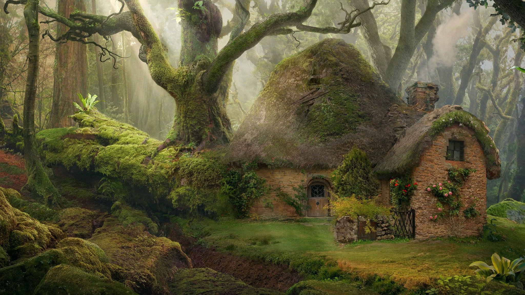 Brown Hobbit House Wallpaper, Nature, Forest, Fantasy Art, Tree, Plant • Wallpaper For You