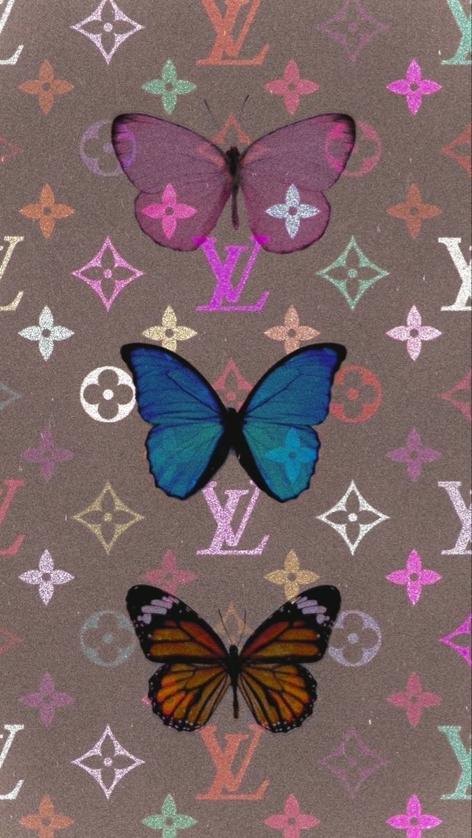 Download Y2k LV With Butterflies Wallpaper