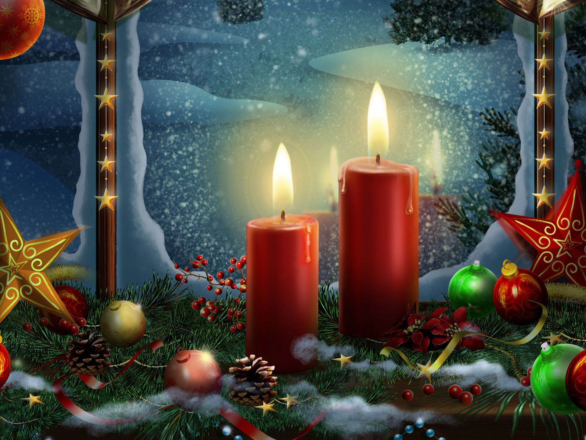 Christmas Candle Wallpaper Free Christmas Candle Background