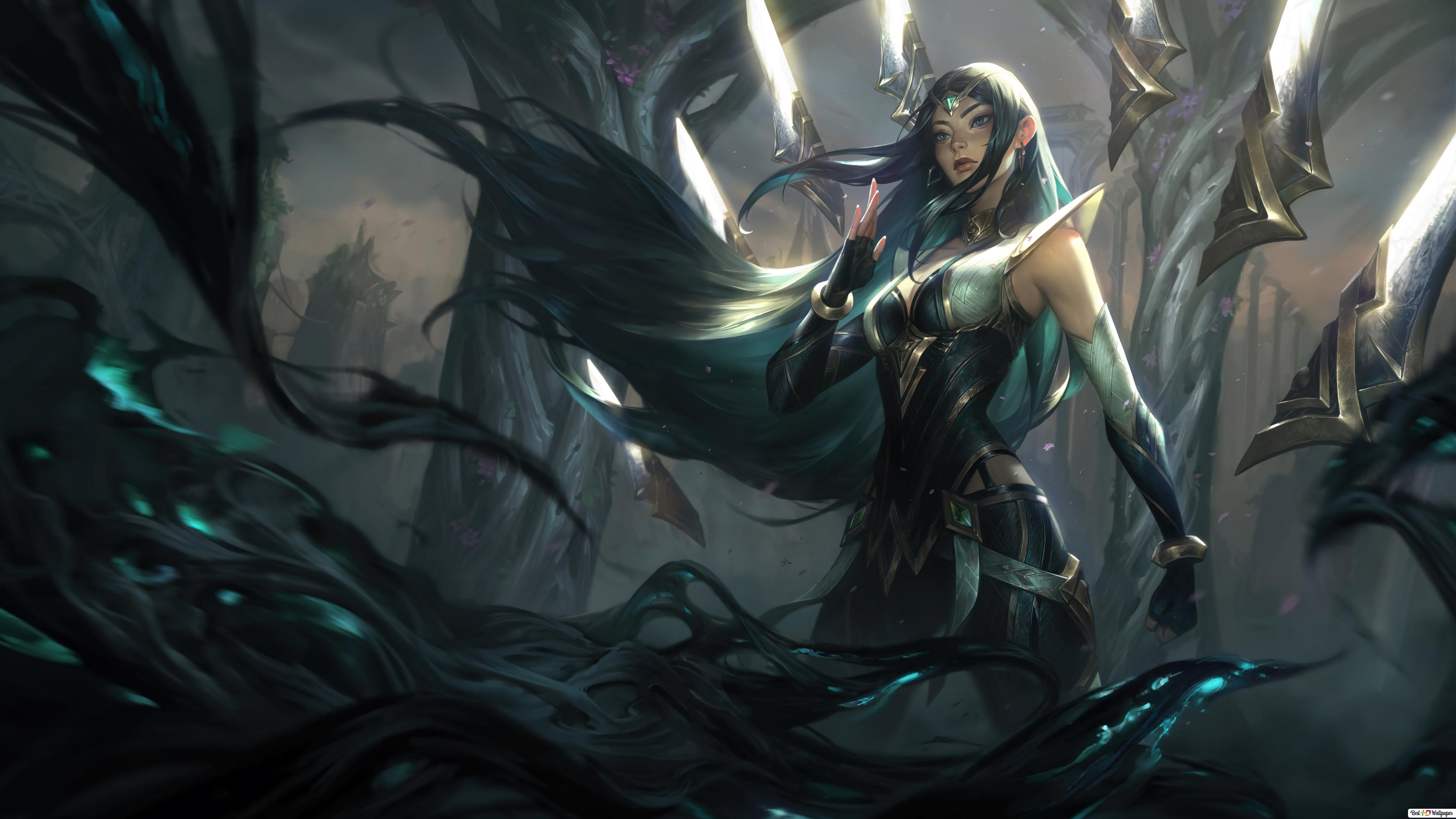 8k) Sentinel 'Irelia' Splash Art of Legends (LOL) HD wallpaper download