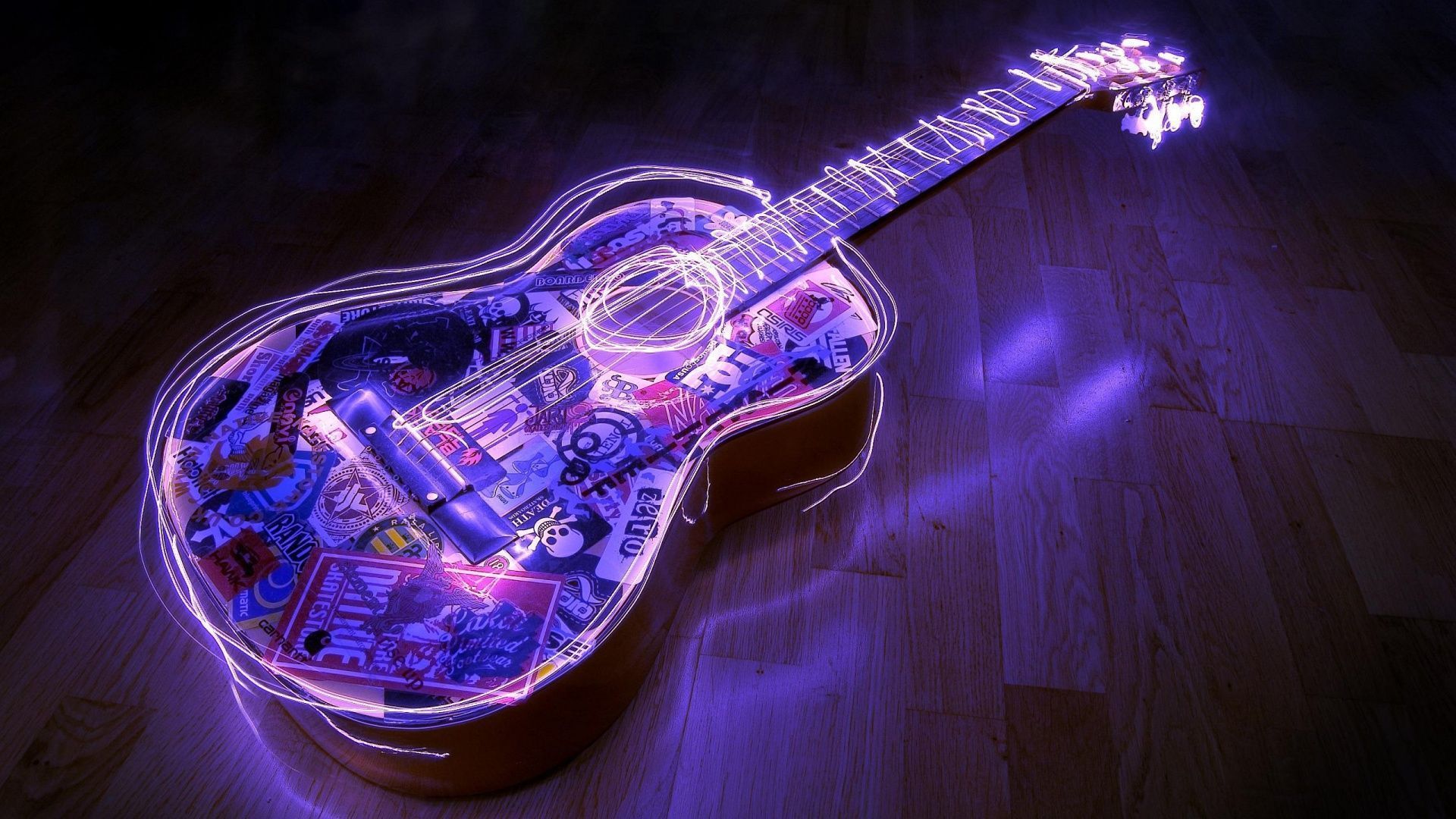 Neon Guitar Wallpaper Free Neon Guitar Background