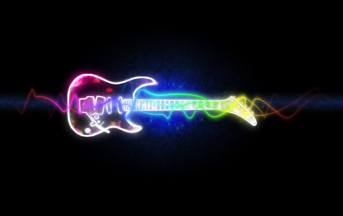 Black Neon Electric Guitar