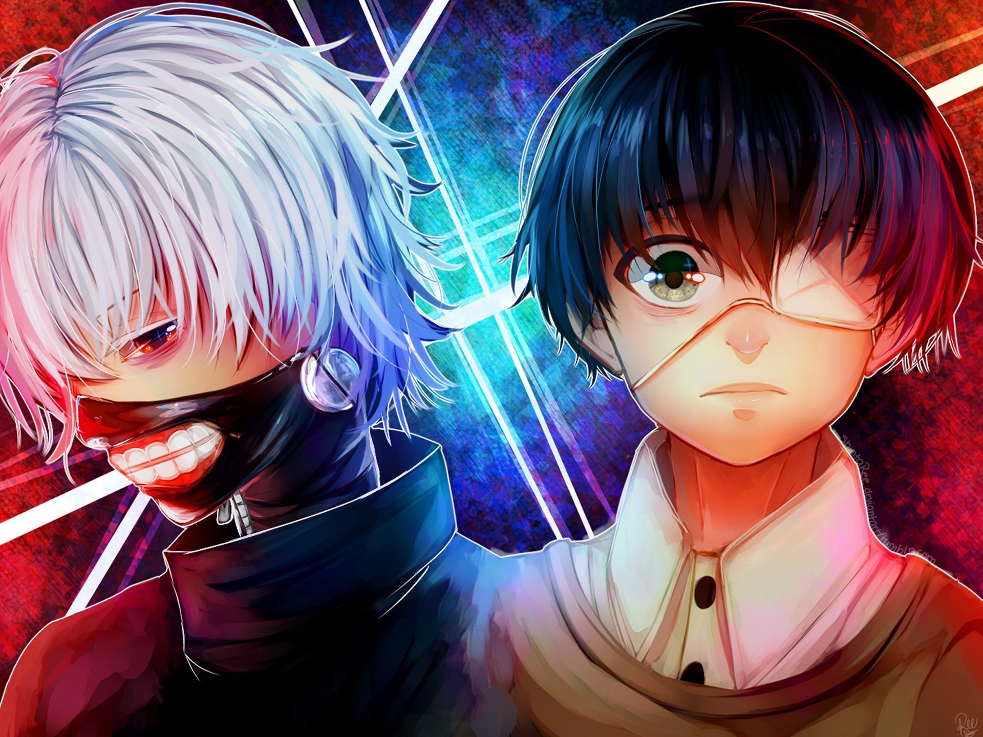 Wallpaper, 1920x1440 px, anime boys, eye patch, Kaneki Ken, mask, Tokyo Ghoul 1920x1440
