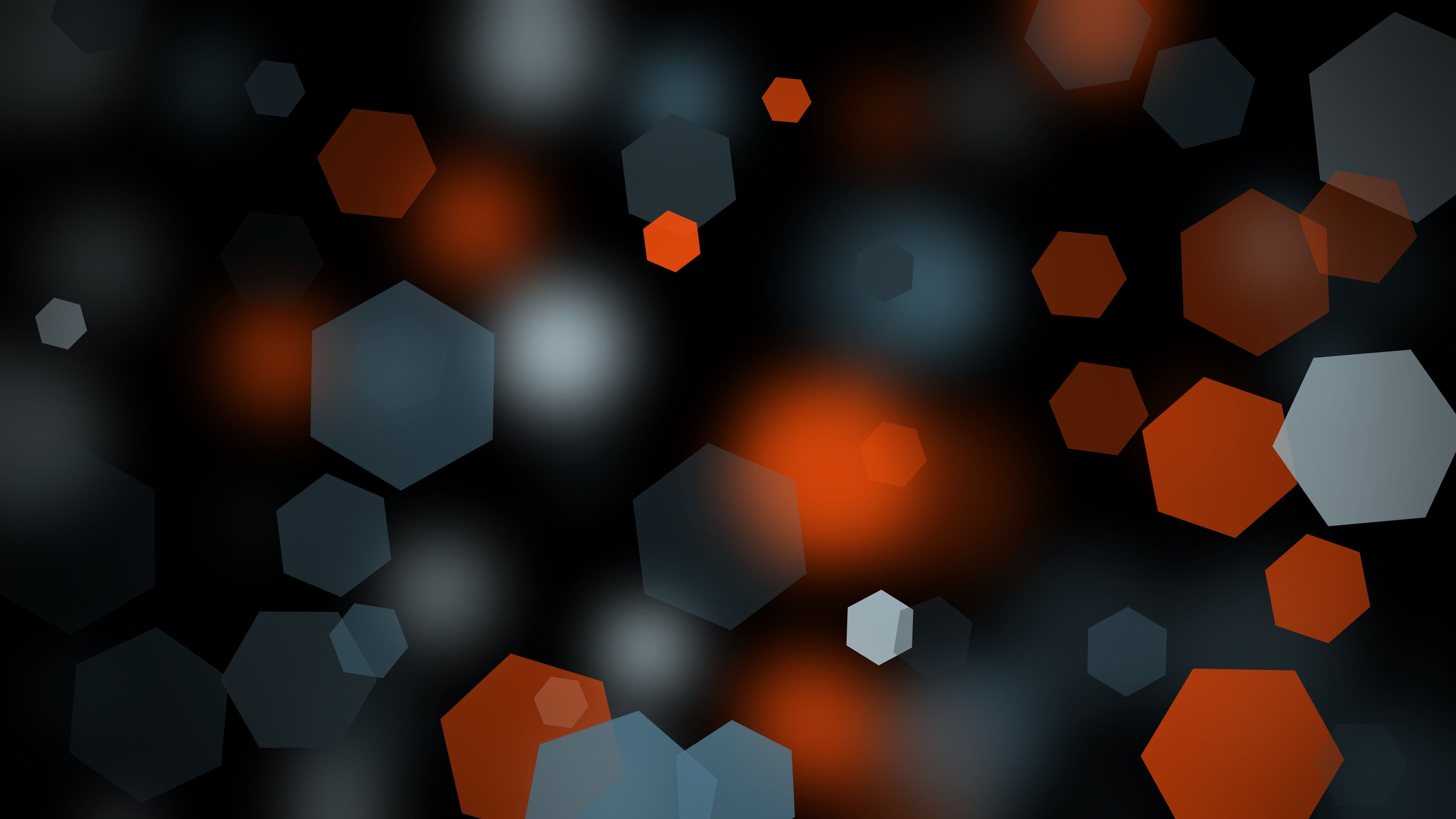 hexagonal lights bokeh, orange, white, and gray lights illustration # abstract digital art depth of field #hexa. Hexagon wallpaper, Simple wallpaper, HD wallpaper