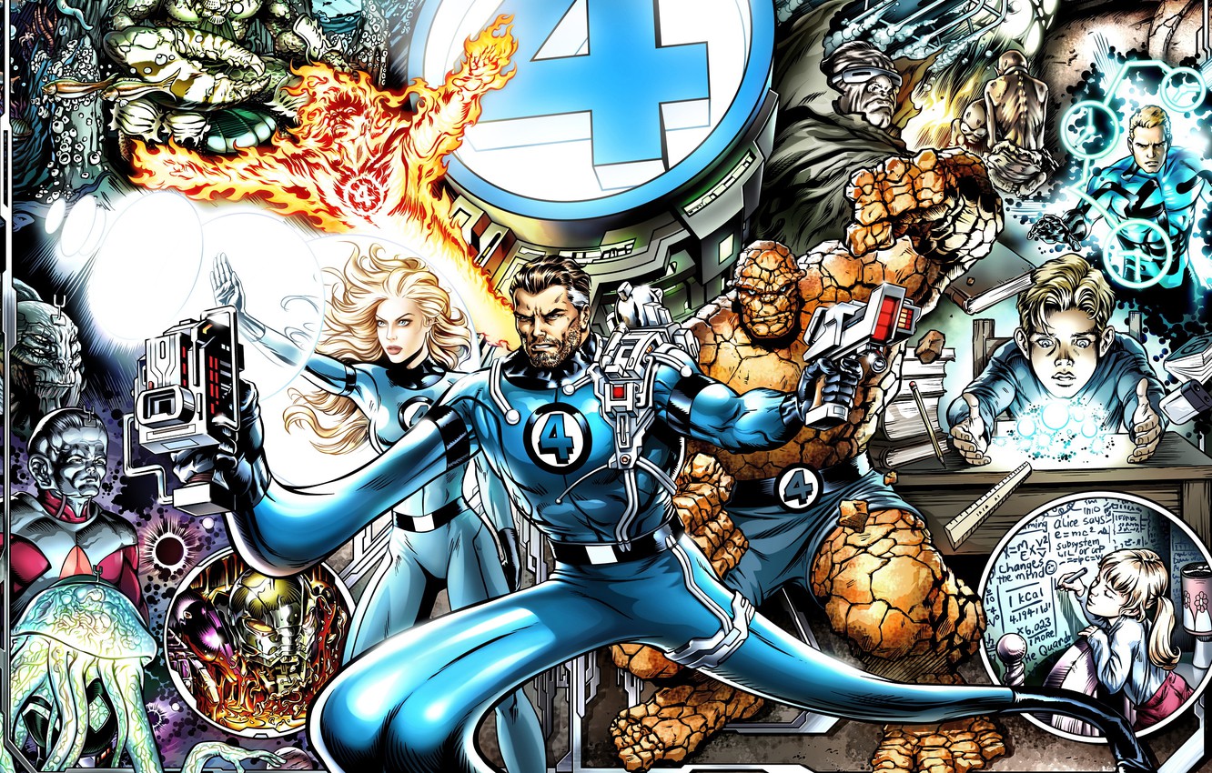 Wallpaper Being, Marvel, Ben Grimm, The Thing, Marvel, Mr. Fantastic, Fantastic Four, The Invisible Woman, Johnny Storm, Johnny Storm, Fantastic Four, Human Torch, Susan Storm, Reed Richards, Reed Richards, Susan Storm image