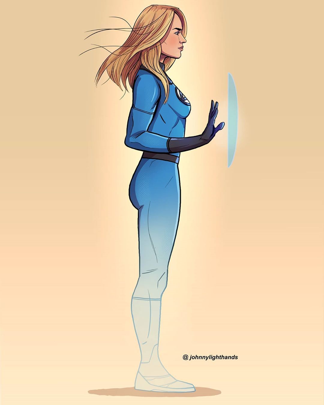 Johnny Lighthands's Instagram profile post: “Sue Storm aka The Invisible Woman #suestorm #theinvisiblewo. Superhero artwork, Marvel cartoons, Marvel universe art