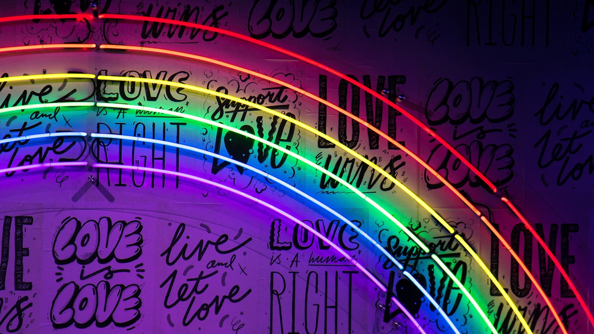 Rainbow 3D Love Wallpaper 43130