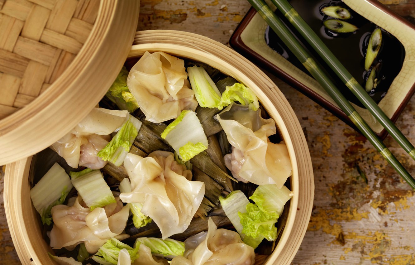 Wallpaper bamboo, China, ravioli image for desktop, section еда