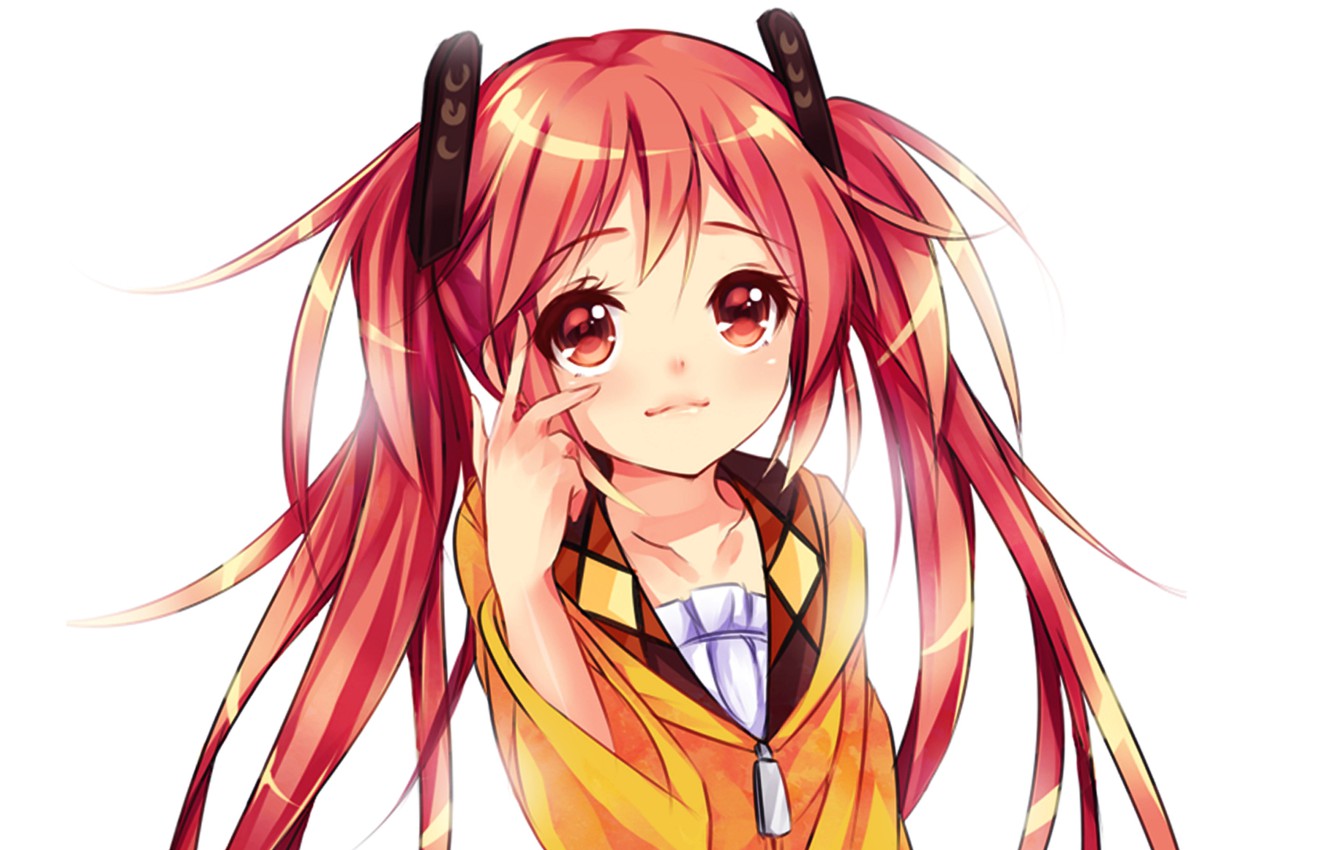 Wallpaper anime, art, White background., Enju Aihara, Black Bullet image for desktop, section прочее