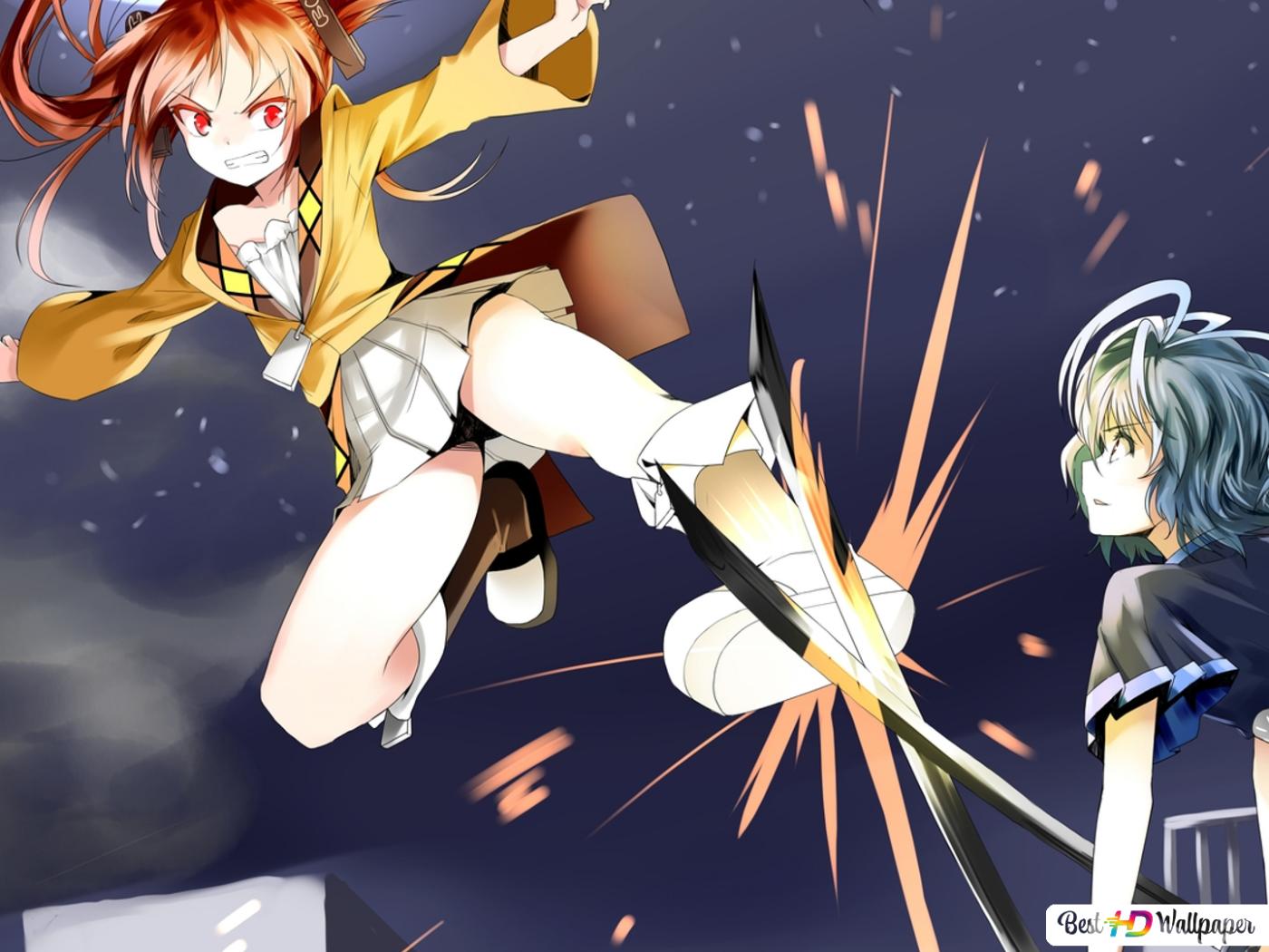 Black Bullet Aihara Vs Kohina Hiruko HD wallpaper download