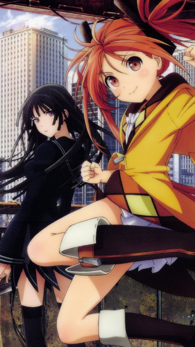 Enju Aihara and Kisara Tendo iPhone 7 750x1334 wallpaper