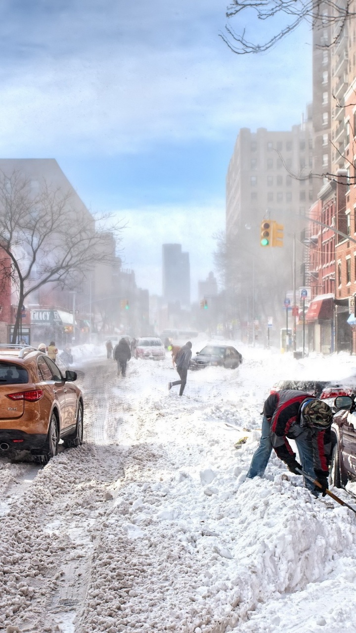 New York Snow Wallpaper iPhone