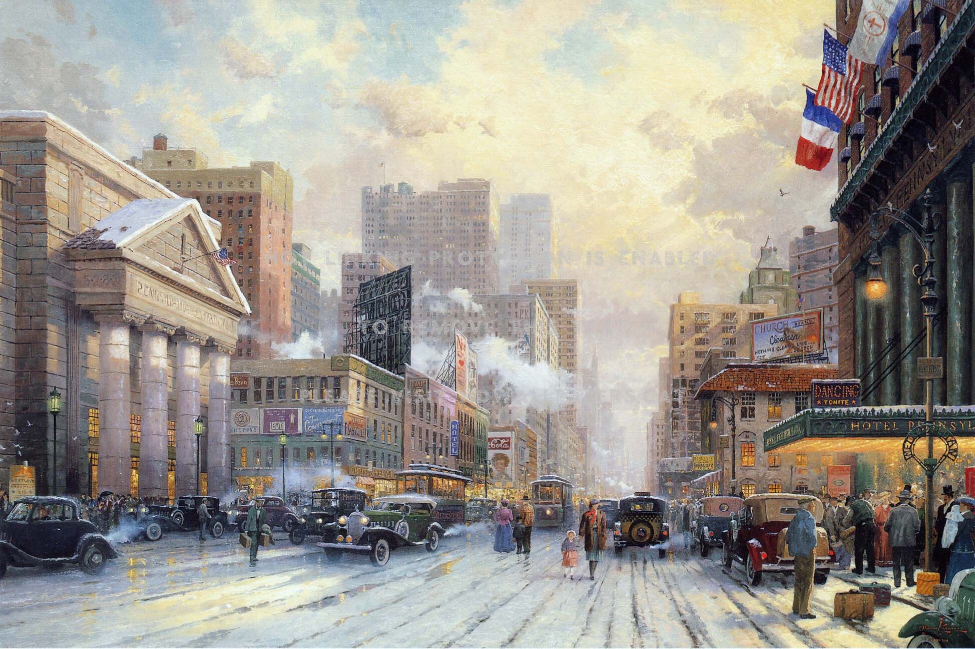 Thomas Kinkade New York Snow On Seventh 1932