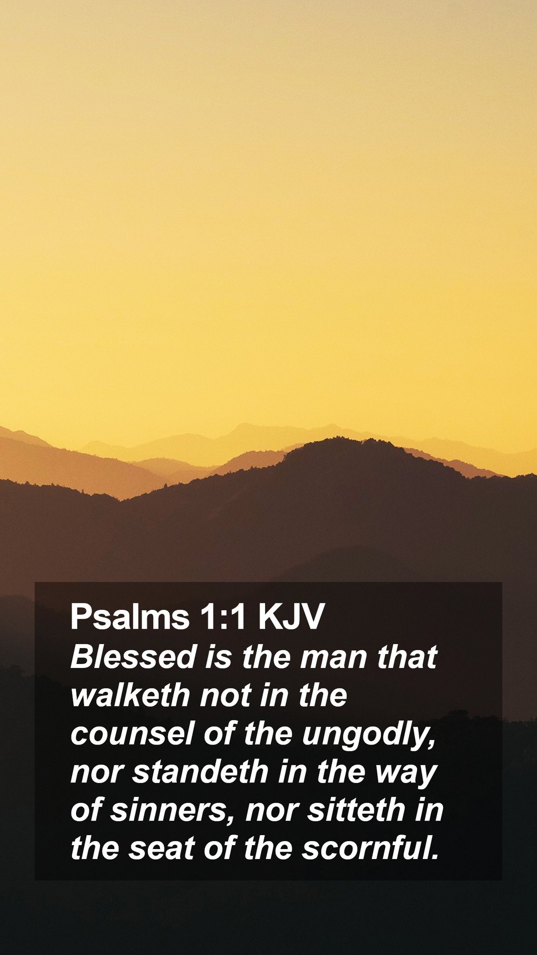 Psalms 1:1 KJV Mobile Phone Wallpaper is the man that walketh not