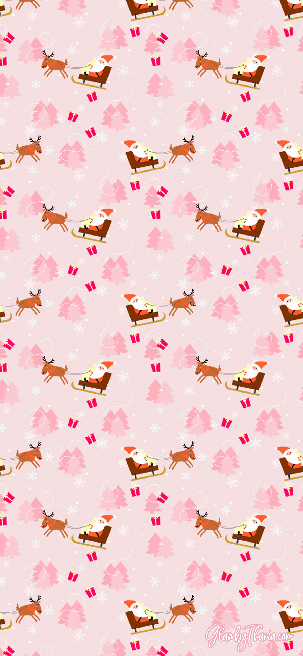 Pink The Season Christmas Phone Wallpaper