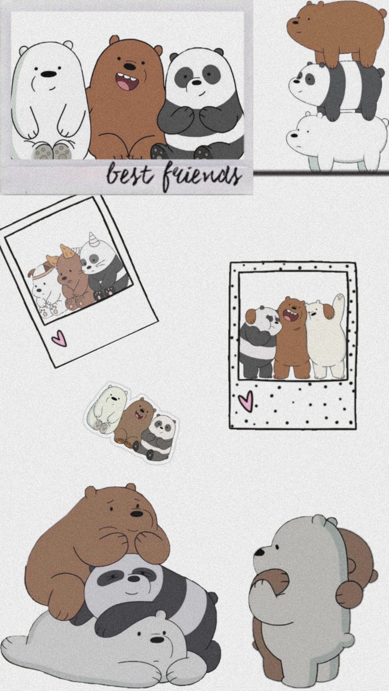 We bare bears. Ilustrasi karakter, Kartu lucu, Boneka hewan