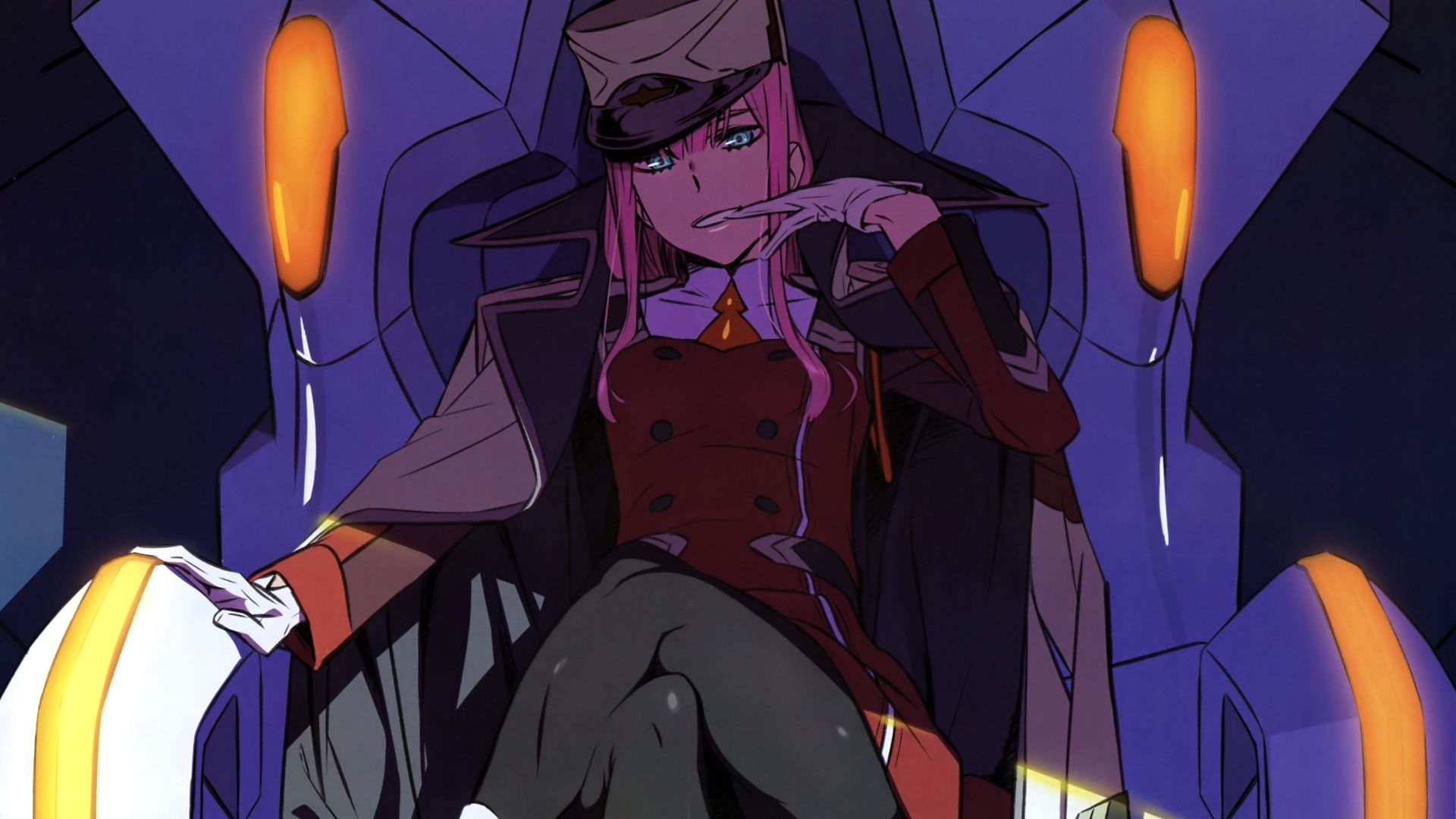 Desktop wallpaper zero two, darling in the franxx, anime girl, calm, HD image, picture, background, 963c8a