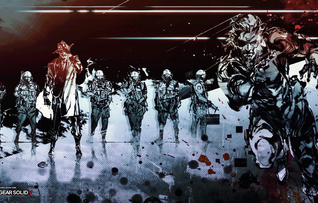 Wallpaper art, Konami, Kojima Productions, Naked Snake, Ground Zeroes, Big Boss, Hideo Kojima, stealth action, Punished Snake, Metal Gear Solid XOF, Skull Face, The Phantom Pain, Yoji Shinkawa image for desktop