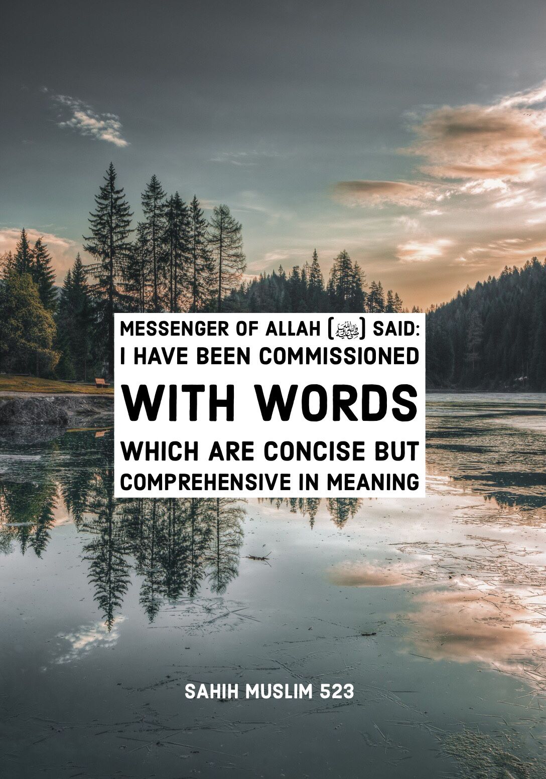 islamic quotes wallpaper hd, nature, natural landscape, water, sky, text, reflection, lake, water resources, wilderness, tree