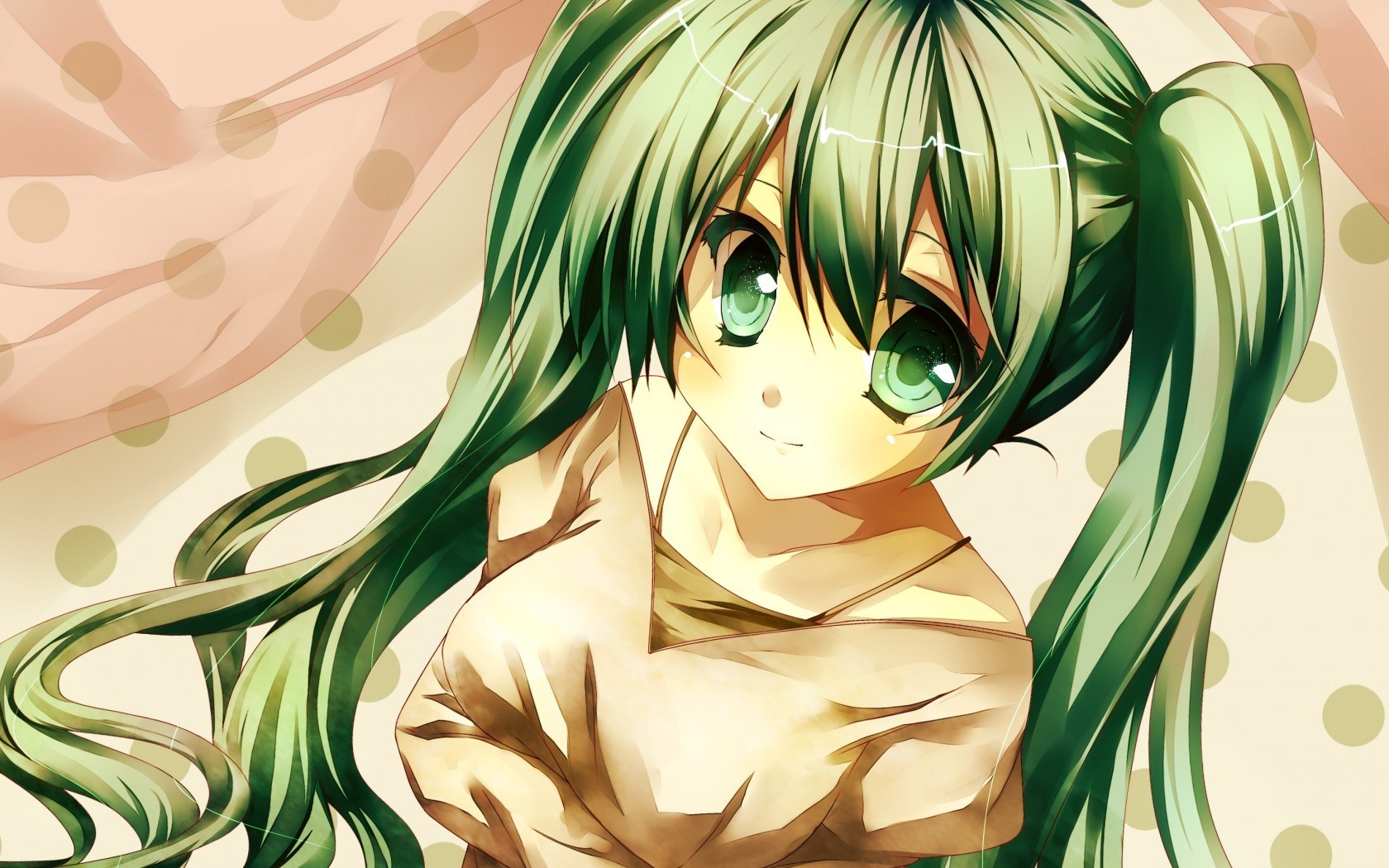 Green haired female anime character illustration HD wallpaper  Wallpaper  Flare