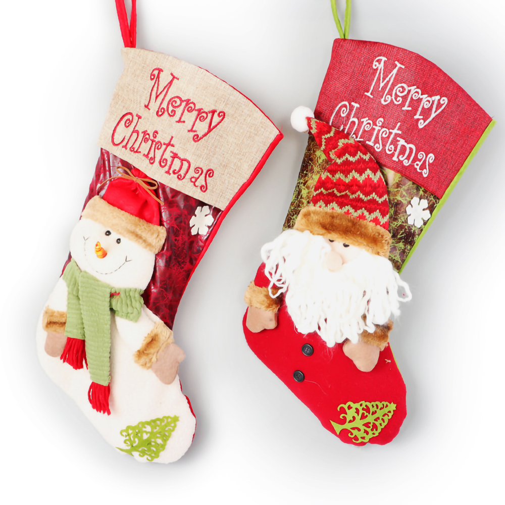 Pcs Set Christmas Stockings Kids Cute Plush 3D Classic Large Toys Stockings Christmas Party Decorations