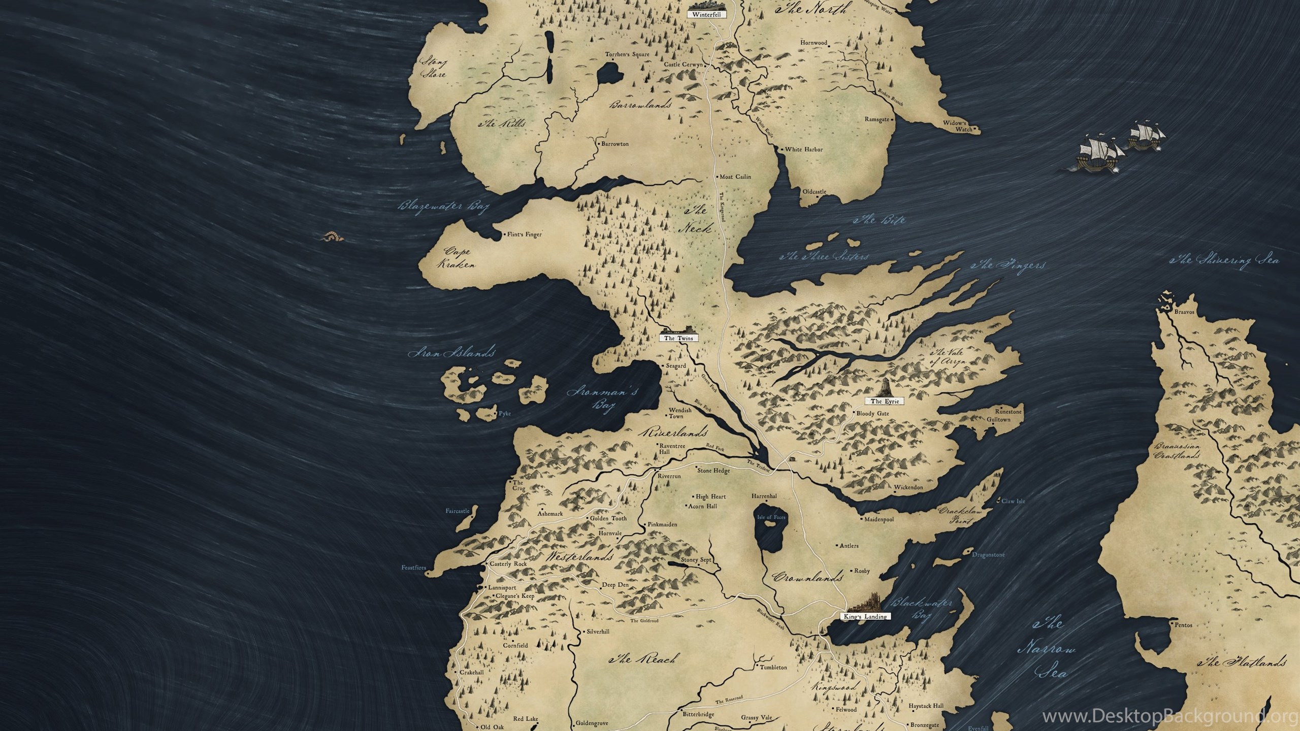 Game Of Thrones High Res Map Desktop Background