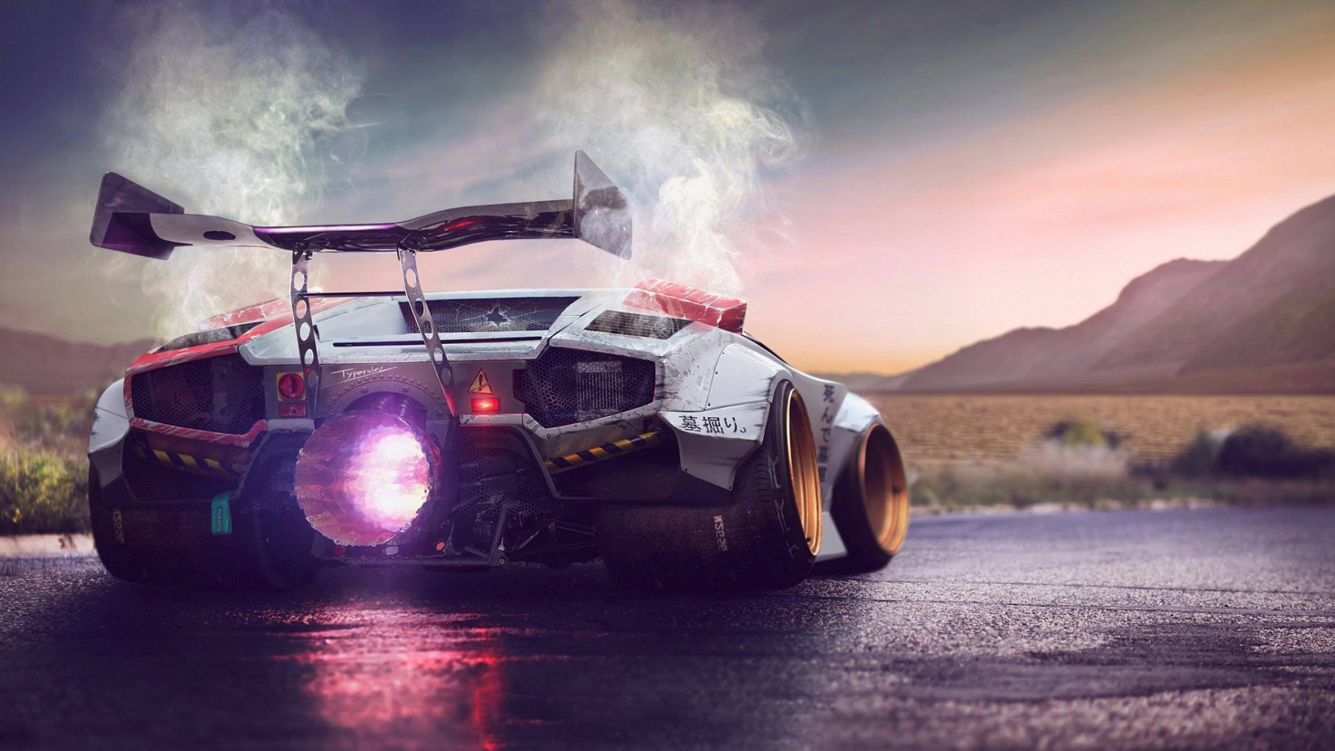 Super Car, Lamborghini, Spoilers, Turbines, Tuning, Artwork Wallpaper HD / Desktop and Mobile Background