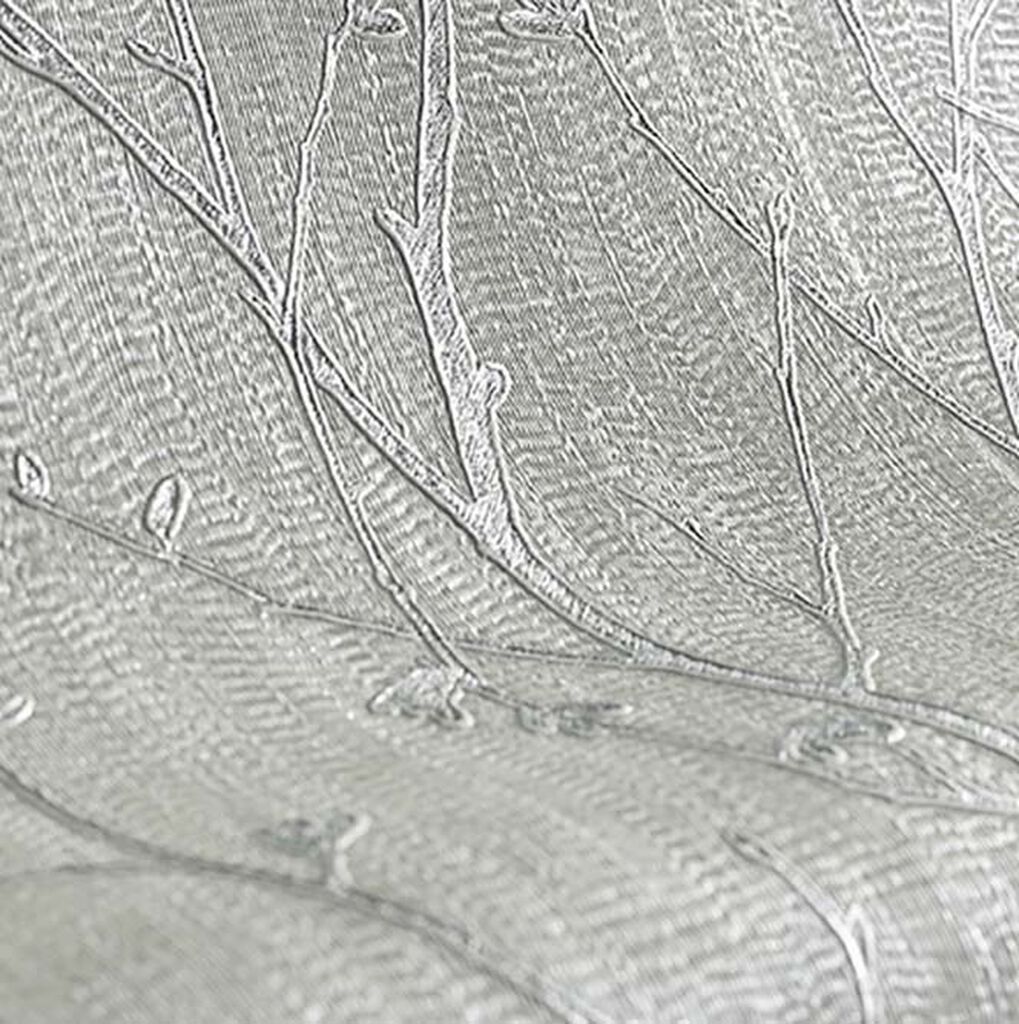 Water Silk Sprig Light Silver Wallpaper