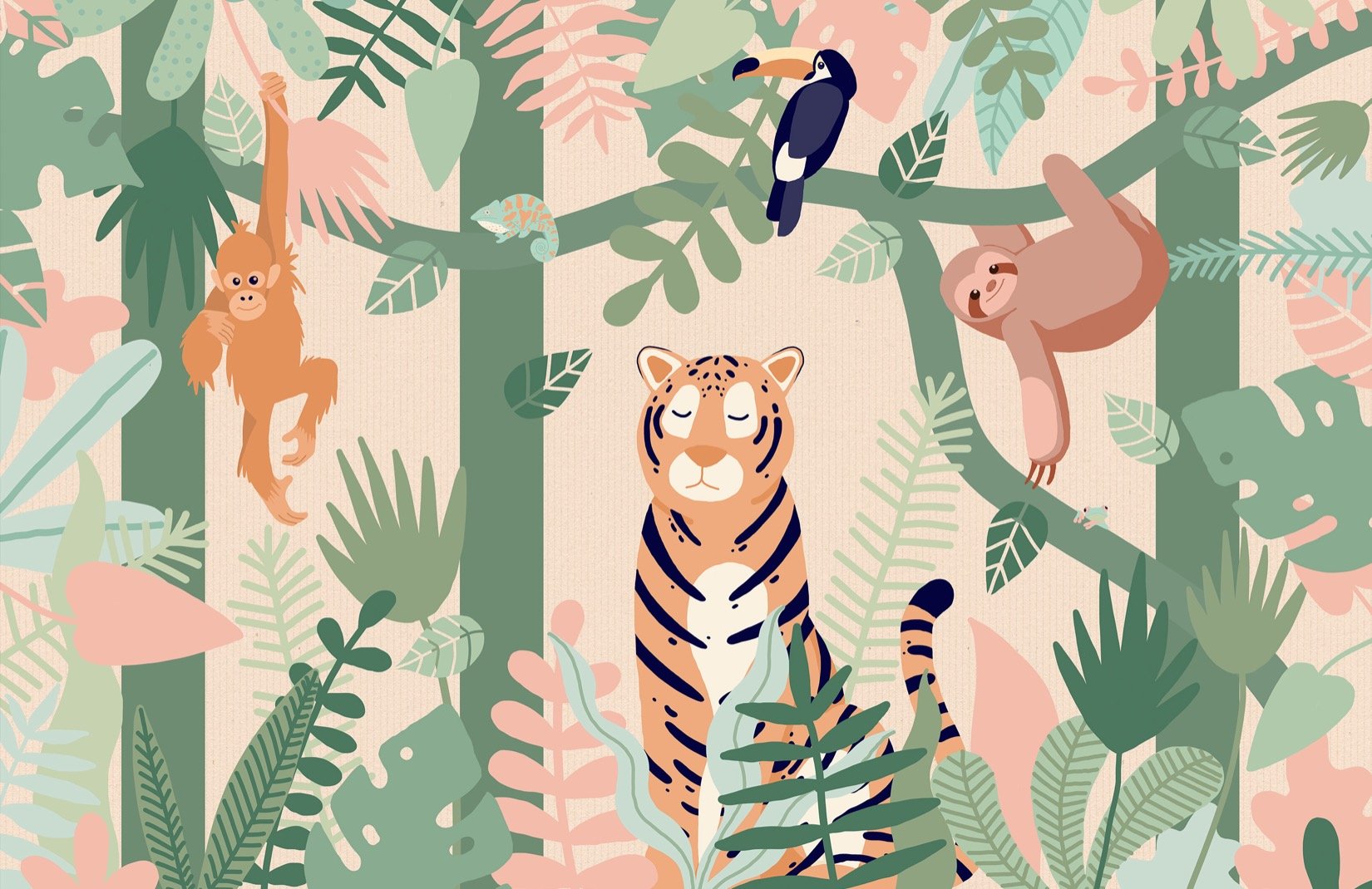 Kids Animals & Jungle Friends Wallpaper Mural