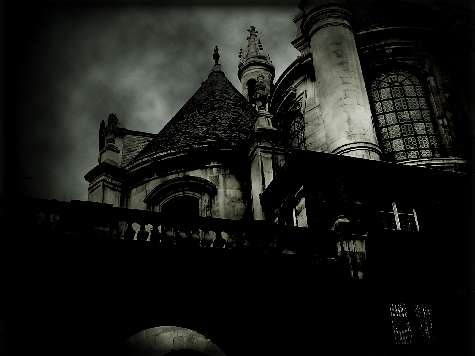 Dark horror gothic haunted castle buildings wallpaperx1200