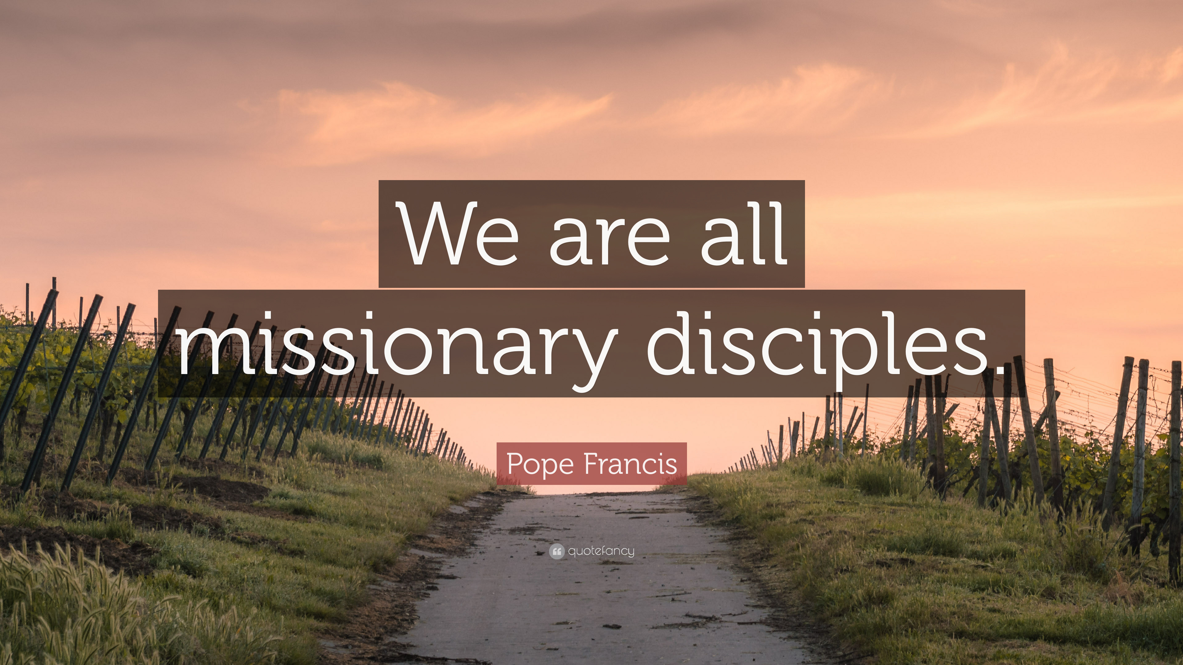 Pope Francis Quote: “We are all missionary disciples.”