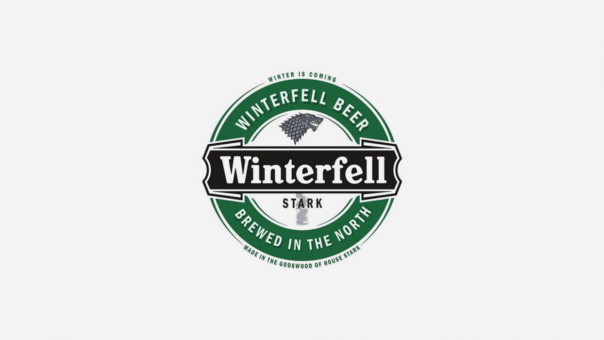 Game of Thrones Song of Ice and Fire Beer Alcohol Logo Stark Winterfell wallpaperx1080