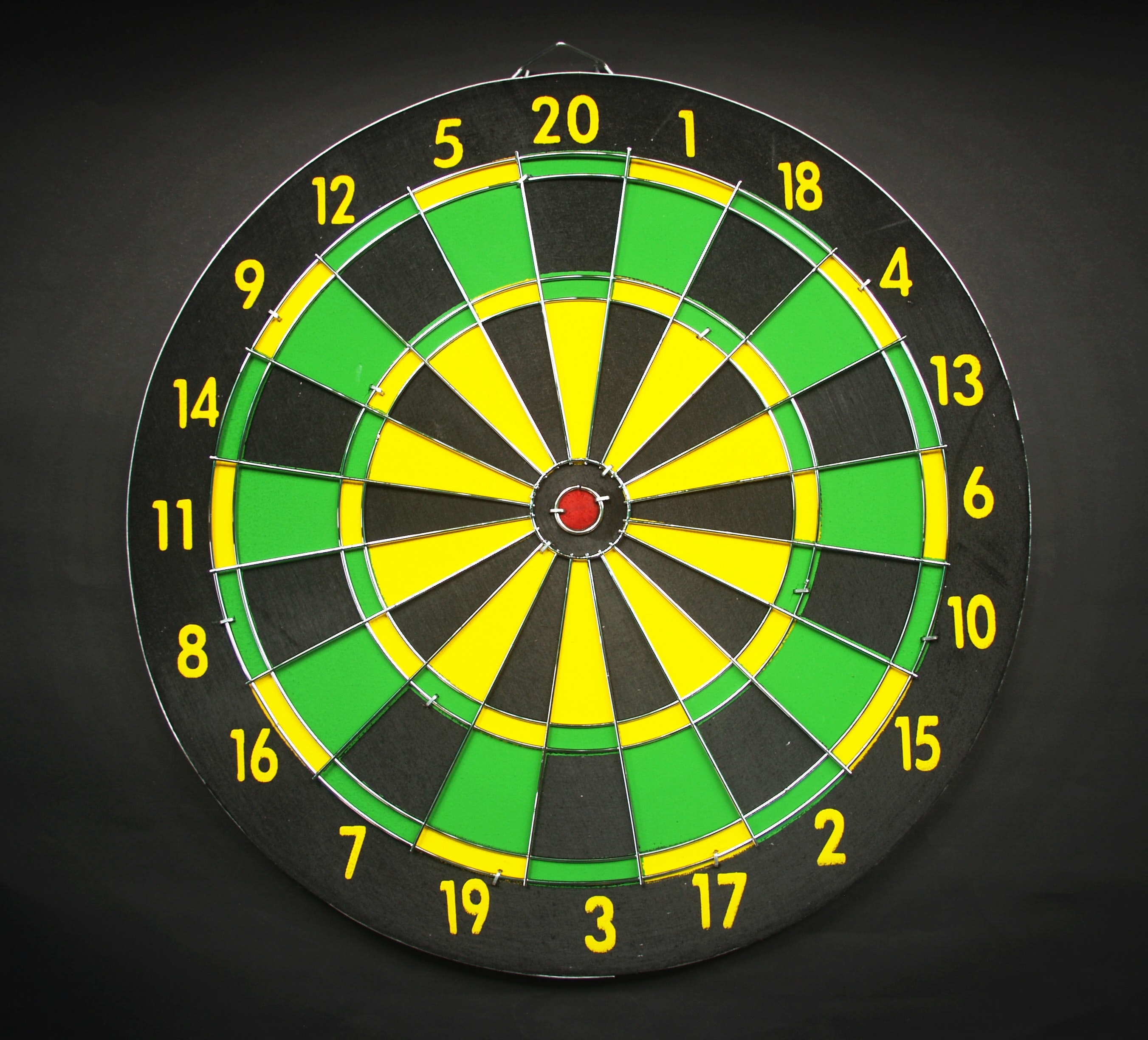 Green Yellow and Black Round Dart Board With Black Background · Free
