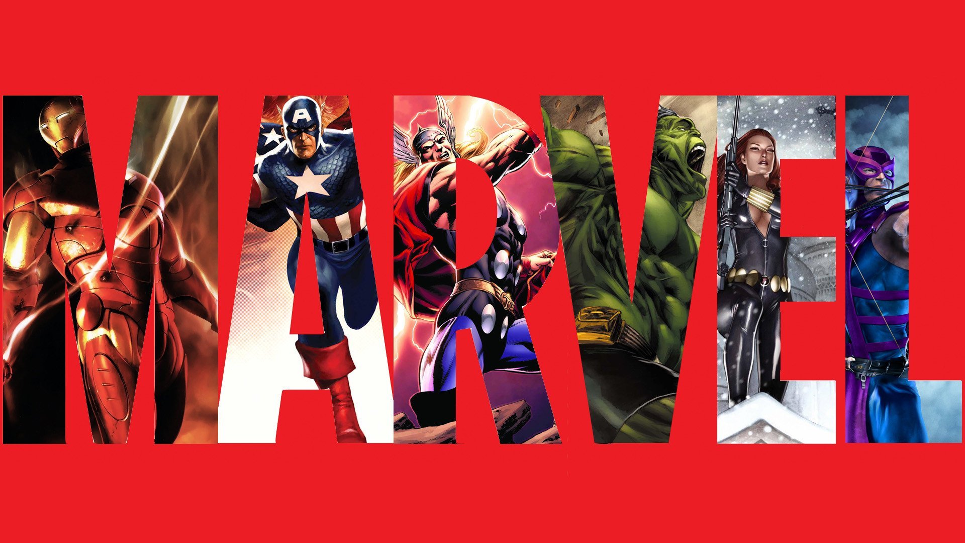 Marvel Logo With Characters