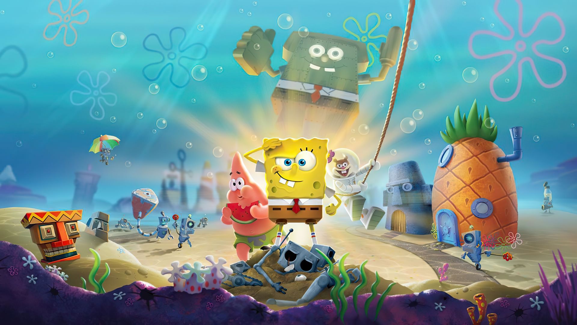 Desktop wallpaper spongebob squarepants, underwater, cartoon, HD image, picture, background, 62b20c