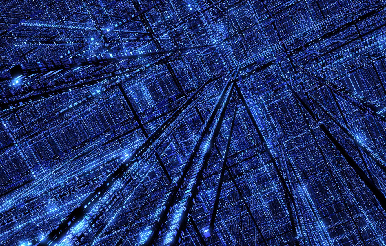 Wallpaper light, blue, matrix image for desktop, section абстракции